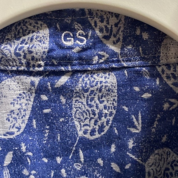 J. Hilburn Blue Tropical Print Short Sleeve Button Down - Picture 9 of 10